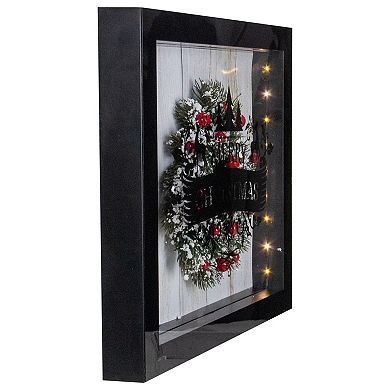 14" Black Framed 3D "Merry Christmas" LED Christmas Box Decor