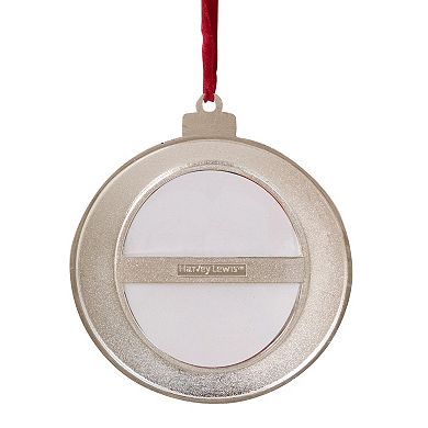3.25" Silver-Plated Photo Frame Christmas Ornament with European Crystals