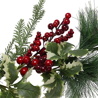 5' x 5" Holly and Pine Springs Artificial Christmas Garland - Unlit