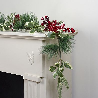 5' x 5" Holly and Pine Springs Artificial Christmas Garland - Unlit