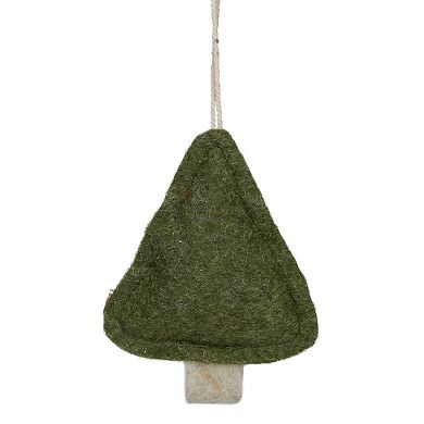 4.5" Green Tree Shaped Plush Christmas Ornament