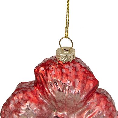 3.5" Pink Iridescent Glass Flower Christmas Ornament