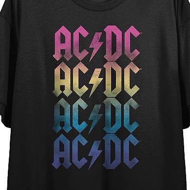 Juniors' AC/DC Colorful Graphic Tee