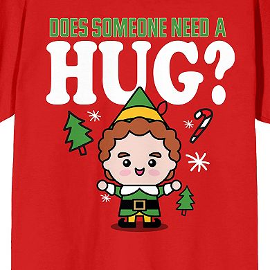 Juniors' Elf Need A Hug Graphic Tee