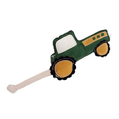 Country Living Green Tractor Dog Toy, Durable Vegan Leather