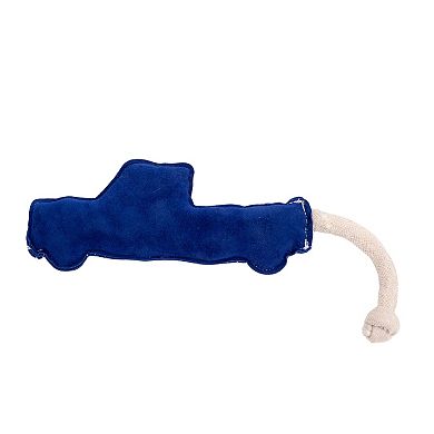 Country Living Blue Pickup Truck Dog Toy, Durable Vegan Leather