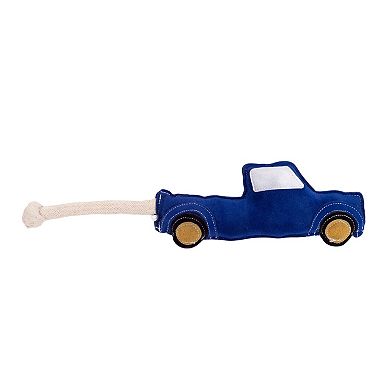 Country Living Blue Pickup Truck Dog Toy, Durable Vegan Leather