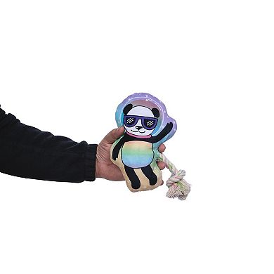 Space Panda Crinkle And Squeaky Plush Dog Toy