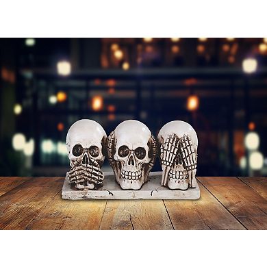 FC Design 3-PC Skull Head Hear See Speak No Evil 6.5"W Statue Fantasy Decoration Figurine Set Home Room Decor