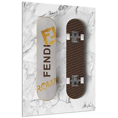 Empire Art Direct "Fendi Wheels" Frameless Free-Floating Tempered Glass Panel Graphic Wall Art