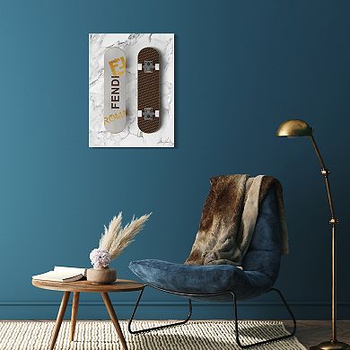 Empire Art Direct "Fendi Wheels" Frameless Free-Floating Tempered Glass Panel Graphic Wall Art