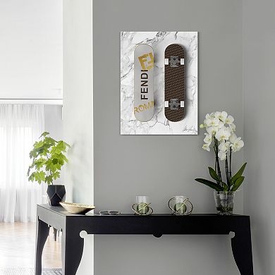 Empire Art Direct "Fendi Wheels" Frameless Free-Floating Tempered Glass Panel Graphic Wall Art