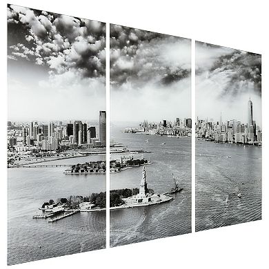 Empire Art Direct New York Skyline ABC Glass Wall Art 3-piece Set