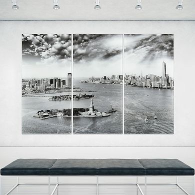 Empire Art Direct New York Skyline ABC Glass Wall Art 3-piece Set