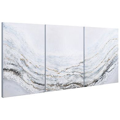 Empire Art Direct Blizzard Textured Canvas Wall Art 3-piece Set