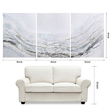 Empire Art Direct Blizzard Textured Canvas Wall Art 3-piece Set