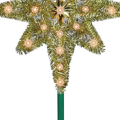 21" Gold Lighted Star of Bethlehem Christmas Tree Topper - Clear Lights