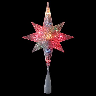 11" Lighted Clear Crystal Star of Bethlehem Christmas Tree Topper - Multicolor Lights
