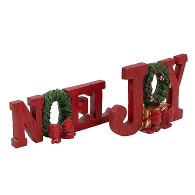 Set of 2 'Noel' and 'Joy' Wreath Christmas Signs