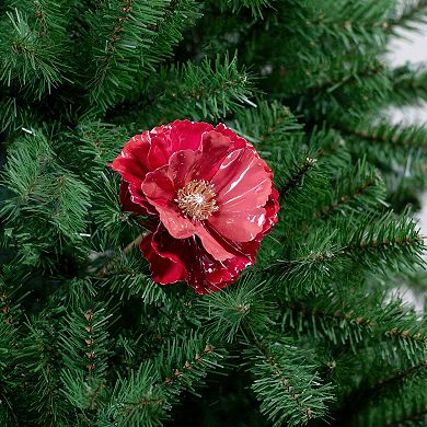 18" Coral Pink Poppy Artificial Christmas Stem