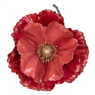 18" Coral Pink Poppy Artificial Christmas Stem