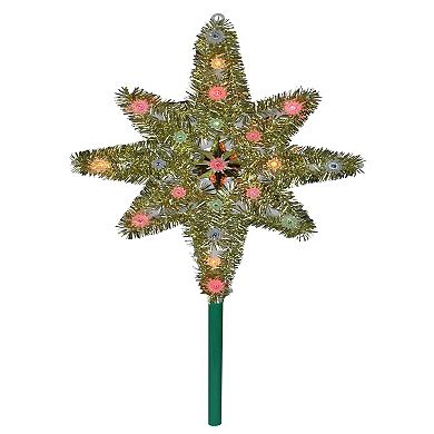 21" Lighted Gold Star of Bethlehem Christmas Tree Topper - Multicolor Lights