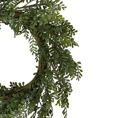 32" Mixed Greens Lush Boxwood Artificial Wreath - Unlit