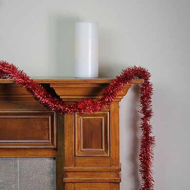 12' Traditional Red Christmas Tinsel Garland - Unlit