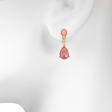 LC Lauren Conrad Gold Tone Simulated Crystal Teardrop Earrings