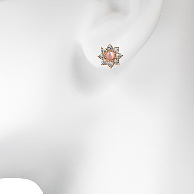 LC Lauren Conrad Gold Tone Cat Eye Simulated Crystal Stud Earrings