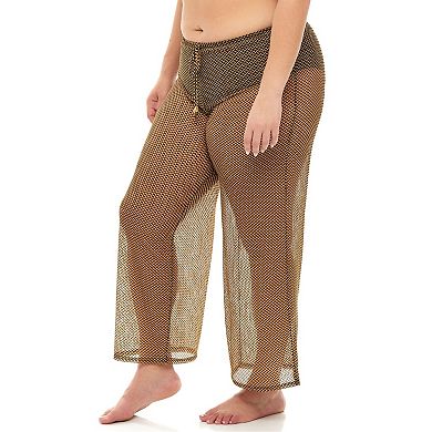Plus Size Jordan Taylor Sheer Herringbone Swim Cover-Up Pants