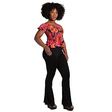 Poetic Justice Women's High Rise Fitted Flare Pant