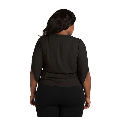 Poetic Justice Plus Size Curvy Women's Chiffon Drawstring Pullover Top