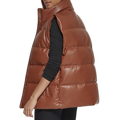 Women's Levi's® Faux-Leather Oversized Puffer Vest
