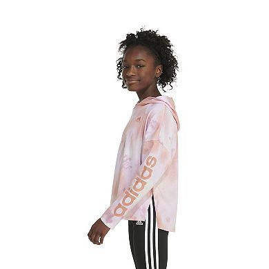 Girls 7-16 adidas AOP Curved Hem Hooded Tee