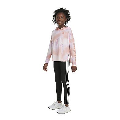 Girls 7-16 adidas AOP Curved Hem Hooded Tee