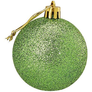 Mini Christmas Tree Ornaments, Shatterproof (1.5 In, Red Assorted, 48 Pack)