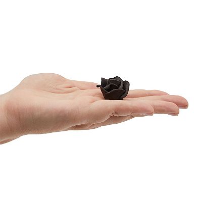 Mini Black Roses for Crafts, Artificial Flower Heads for Decoration (1 In, 200 Pack)
