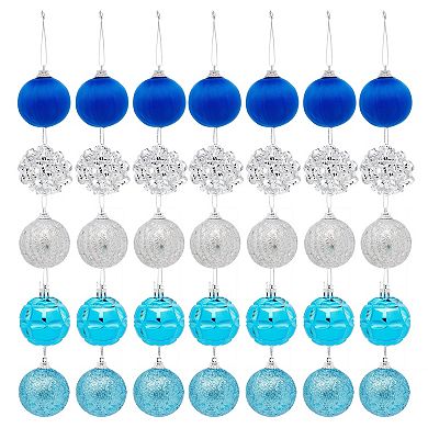 35 Pack Shatterproof Mini Ball Ornaments for Small Christmas Tree, Crafts (5 Designs, 1.8 In)