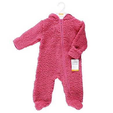 Hudson Baby Faux Shearling Bunting 1pk, Dark Pink