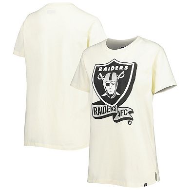 Women's New Era Cream Las Vegas Raiders Chrome Sideline T-Shirt