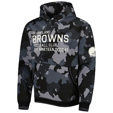 Men's The Wild Collective Black Cleveland Browns Camo Pullover Hoodie
