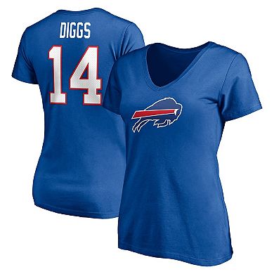 Women's Fanatics Branded Stefon Diggs Royal Buffalo Bills Player Icon Name & Number V-Neck T-Shirt