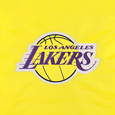 Women's Starter Purple/Gold Los Angeles Lakers Split Colorblock Satin Full-Snap Varsity Jacket