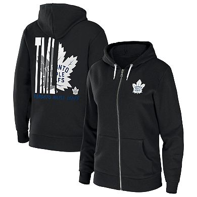 Women's WEAR by Erin Andrews Black Toronto Maple Leafs Sponge Fleece Full-Zip Hoodie