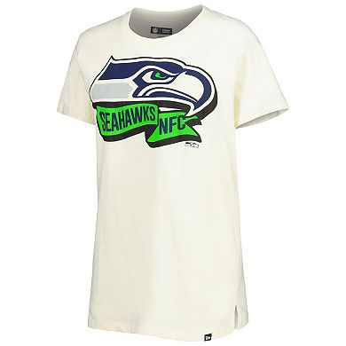 Women's New Era Cream Seattle Seahawks Chrome Sideline T-Shirt
