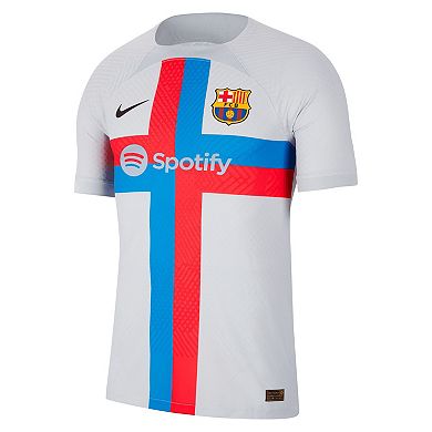 Men's Nike Gerard Pique Gray Barcelona 2022/23 Third Vapor Match Authentic Player Jersey