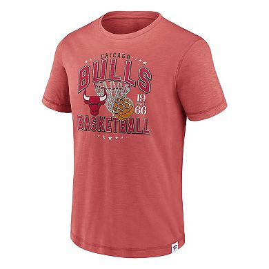 Men's Fanatics Branded Red Chicago Bulls Reinforce True Classics Vintage Slub T-Shirt