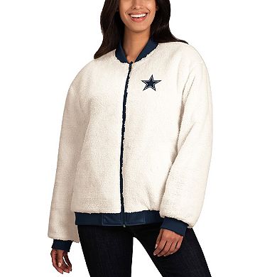 Women's G-III 4Her by Carl Banks Oatmeal/Navy Dallas Cowboys Switchback Reversible Full-Zip Jacket