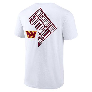 Men's Fanatics White Washington Commanders Hot Shot State T-Shirt